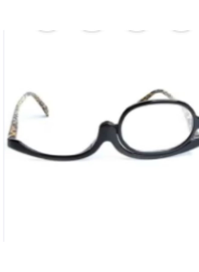 My souq Magnifying Flip Eye Makeup Glasses - Single Rotating Lens 180° - Leopard Pattern Frame 135mm. - Image 5